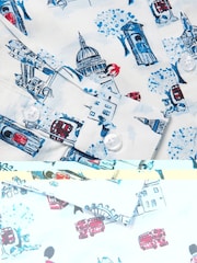 Monsoon White/Blue London Print 100% Cotton Shirt - Image 4 of 4