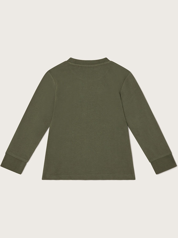 Monsoon Green Crocodile Print Long Sleeve 100% Cotton Top - Image 2 of 3 Monsoon Green Crocodile Print Long Sleeve 100% Cotton Top - Image 2 of 3