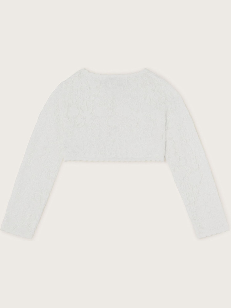 Monsoon White Emilia Lace Scallop Cardigan - Image 2 of 3