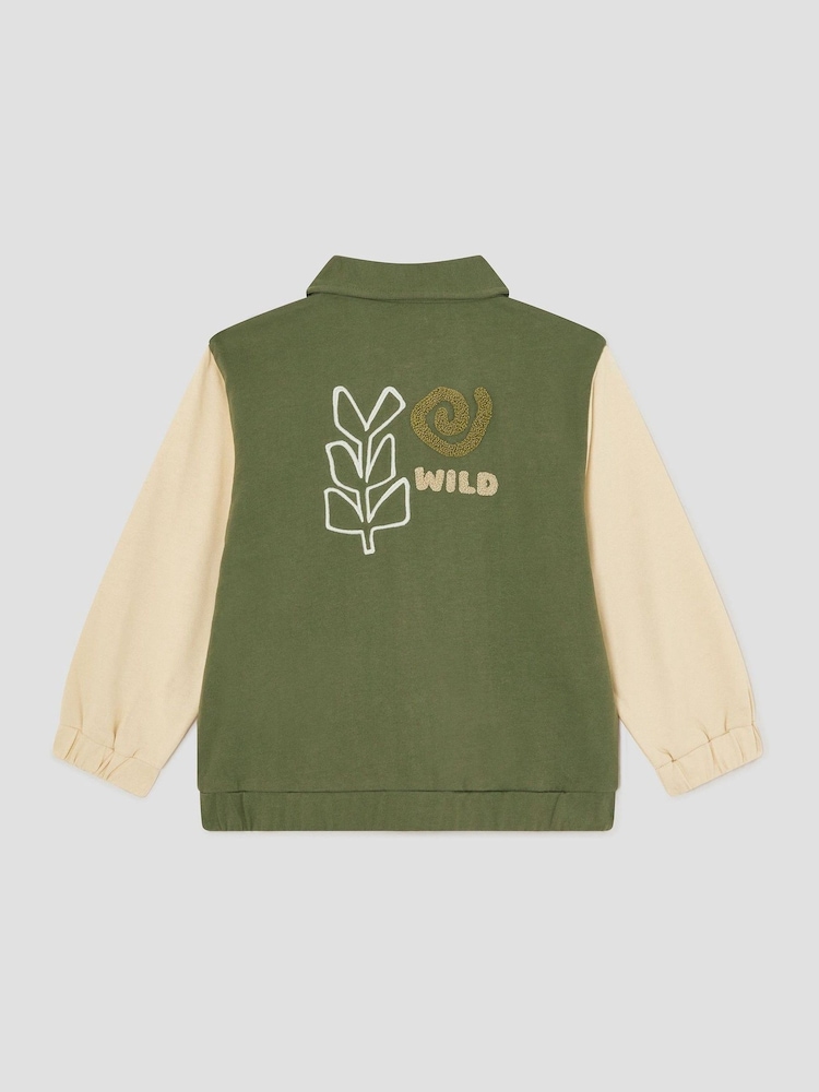Monsoon Green Wild 100% Cotton Bomber Jacket - Image 2 of 2
