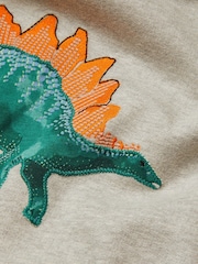 Monsoon Grey Dinosaur Print Hoodie - Image 4 of 4
