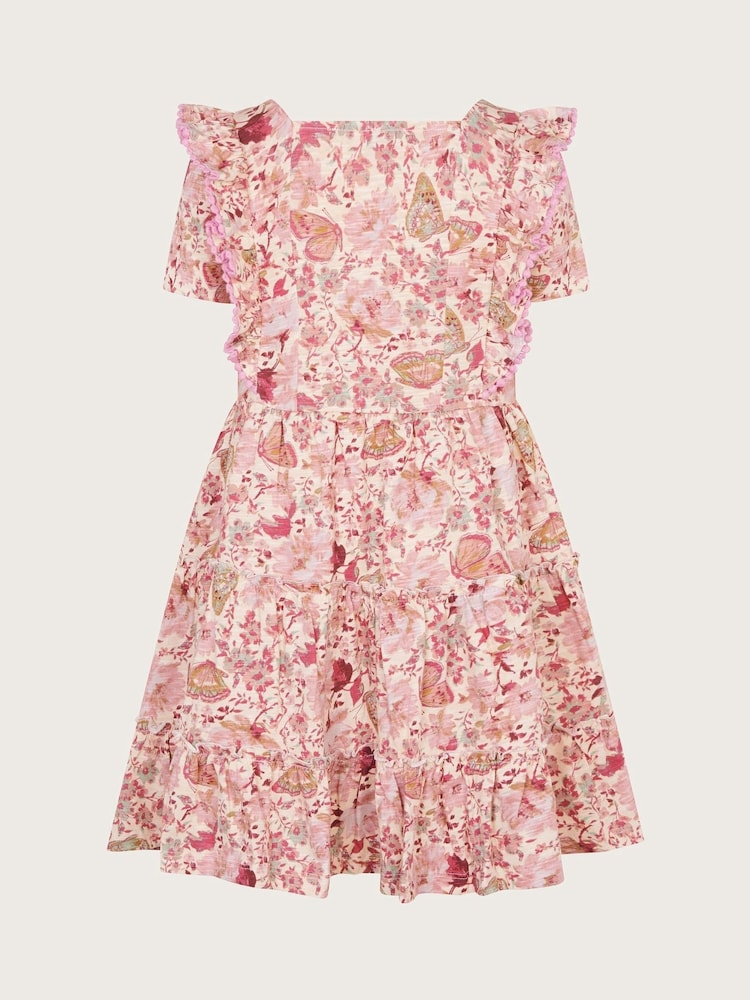 Monsoon Floral Butterfly Print Short Sleeve 100% Cotton Jersey Dress - Imagen 3 de 3 Monsoon Floral Butterfly Print Short Sleeve 100% Cotton Jersey Dress - Imagen 3 de 3