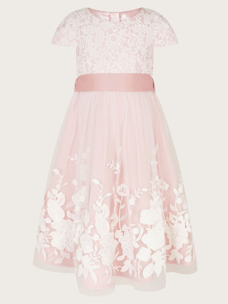 Monsoon Pink Sorcha Embroidered Lace Maxi Dress - Image 1 of 3