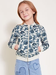 Monsoon Floral Print Quilted 100% Cotton Bomber Jacket - صورة 1 من 4