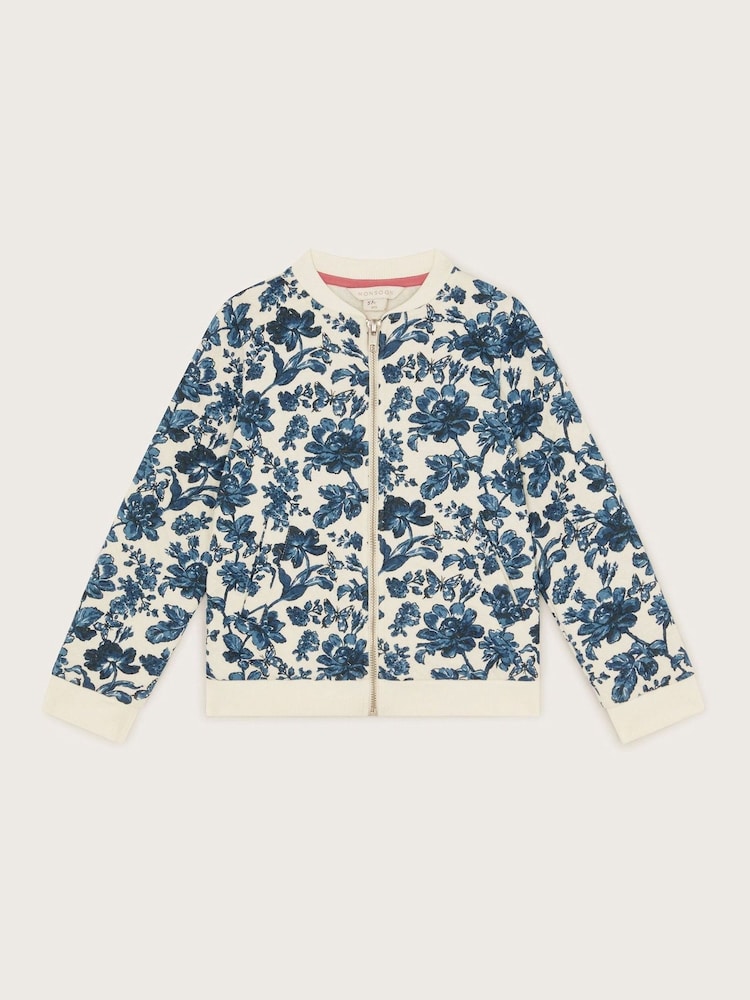 Monsoon Floral Print Quilted 100% Cotton Bomber Jacket - صورة 2 من 4