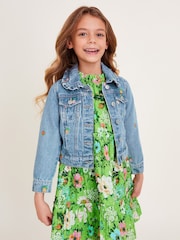 Chaqueta vaquera de algodón 100 % con diseño estampado de flores con bordados de Monsoon - Imagen 1 de 4