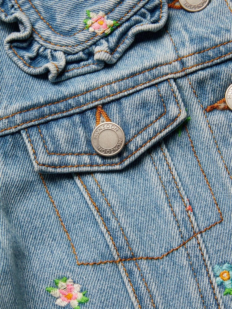Chaqueta vaquera de algodón 100 % con diseño estampado de flores con bordados de Monsoon - Imagen 4 de 4