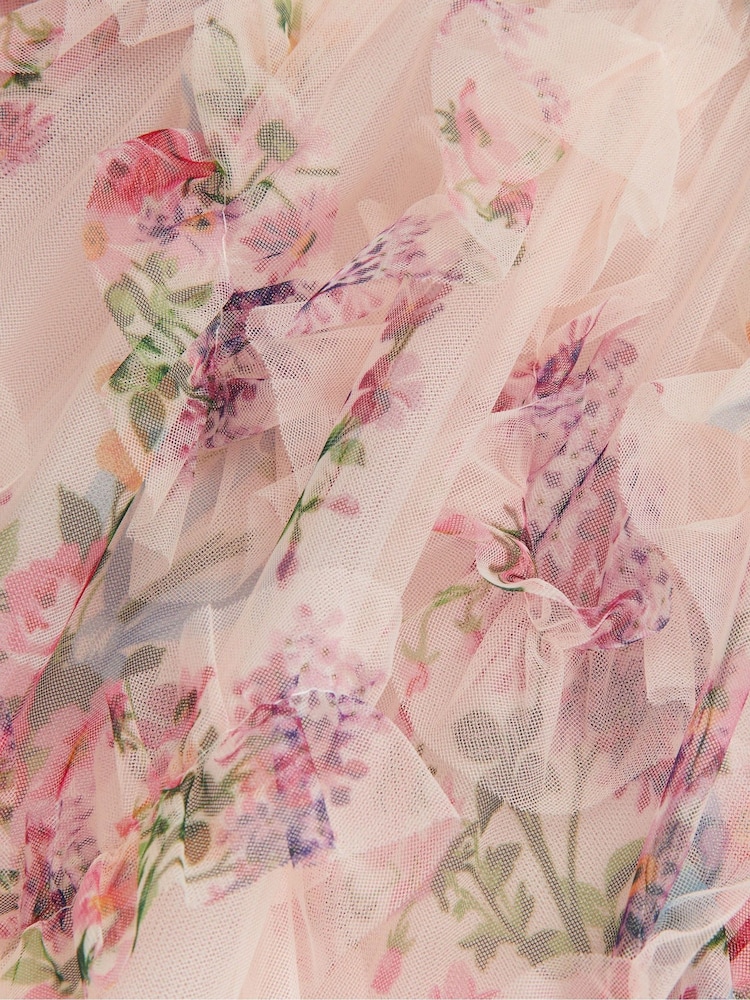 Monsoon Pink Baby Roma Ruffle Print Dress - Image 4 of 4