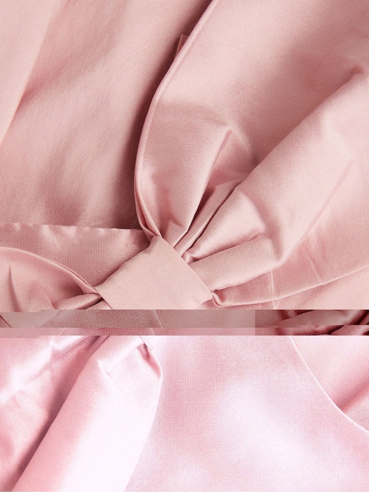 Monsoon Pink Freya Bow Detail Taffeta Dress - Image 6 of 6