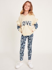 Monsoon Natural Love Hoodie and Floral Print Leggings Set - Image 1 of 4
