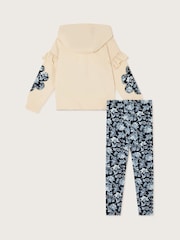 Monsoon Natural Love Hoodie and Floral Print Leggings Set - Image 3 of 4