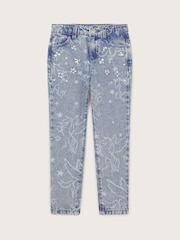Monsoon Blue Rhinestone Unicorn 100% Cotton Straight Jeans - Image 2 of 3