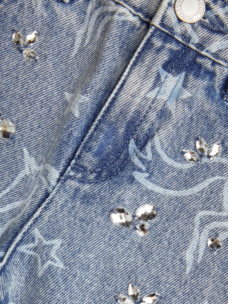 Monsoon Blue Rhinestone Unicorn 100% Cotton Straight Jeans - Image 3 of 3