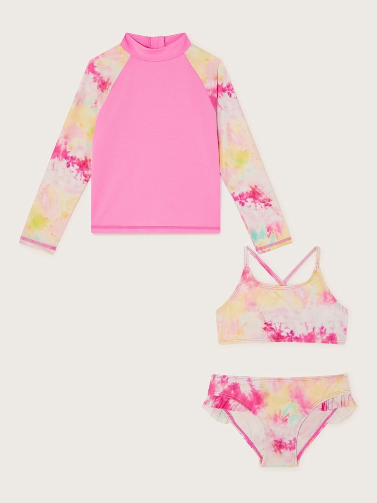 Monsoon Tie Dye Long Sleeve Swim Top and Bikini Set - Изображение 1 из 3