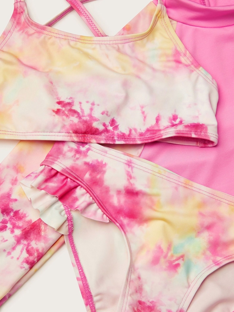Monsoon Tie Dye Long Sleeve Swim Top and Bikini Set - Изображение 3 из 3