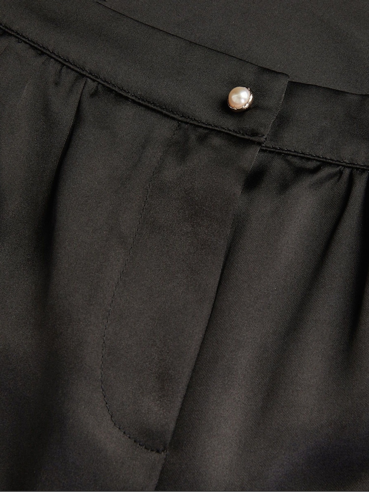 Monsoon Black Satin Wide Leg Trousers - Image 3 of 3 Monsoon Black Satin Wide Leg Trousers - Image 3 of 3