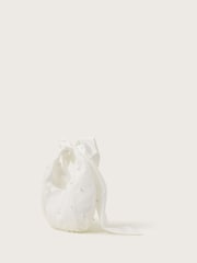 Monsoon Natural Pearly Bow Handle Tulle Bag - Image 3 of 4