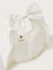 Monsoon Natural Pearly Bow Handle Tulle Bag - Image 4 of 4
