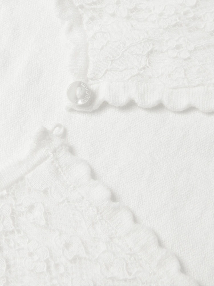 Monsoon Natural Baby Emilia Lace Scallop Cardigan - Image 3 of 3