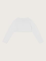 Monsoon White Niamh Pearl Embellished 100% Cotton Cardigan - Image 2 of 3