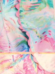 Monsoon Blue Frill Palm Print Halter Playsuit - Image 4 of 4