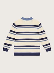 Monsoon Natural Varsity Stripe Crew Neck Jumper - Image 2 of 3