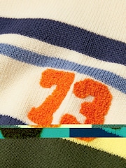 Monsoon Natural Varsity Stripe Crew Neck Jumper - Image 3 of 3