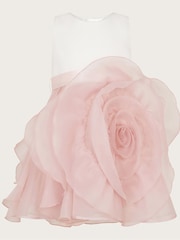 Monsoon Pink Baby Organza Flower Print Cancan Dress - Image 1 of 1