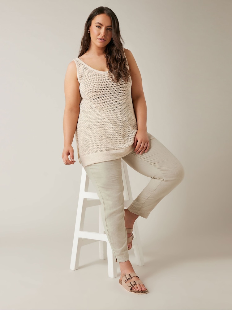 EVANS Curve Linen Joggers - Image 2 of 5