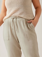 EVANS Curve Linen Joggers - Image 4 of 5