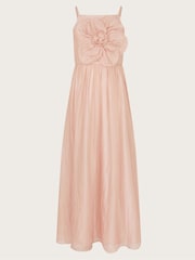 Monsoon Pink Nola 3D Flower Print Organza Prom Dress - Image 1 of 3