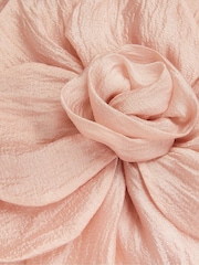 Monsoon Pink Nola 3D Flower Print Organza Prom Dress - Image 3 of 3