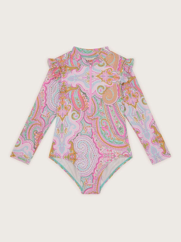 Monsoon Blue Paisley UPF 50+ Long Sleeve Swimsuit - Image 1 of 3