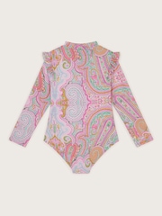 Monsoon Blue Paisley UPF 50+ Long Sleeve Swimsuit - Image 2 of 3