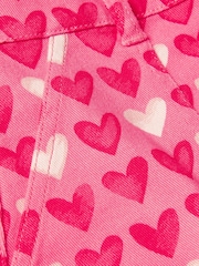 Monsoon Pink Heart Print Denim Skirt - Image 3 of 3