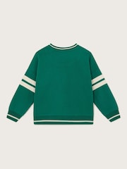 Monsoon Green Varsity Stripe 100% Cotton Sweatshirt - Image 2 of 3