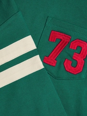 Monsoon Green Varsity Stripe 100% Cotton Sweatshirt - Image 3 of 3