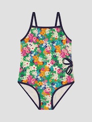 Monsoon Green Floral Print Cut-Out Swimsuit - Image 1 of 3