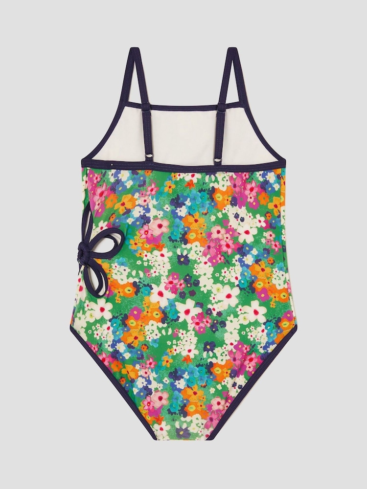 Monsoon Green Floral Print Cut-Out Swimsuit - Image 2 of 3