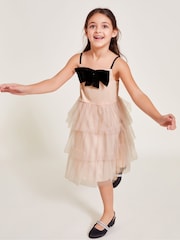 Monsoon Pink Paris Bow Tulle Ruffle Dress - Image 2 of 4