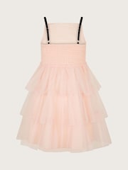 Monsoon Pink Paris Bow Tulle Ruffle Dress - Image 3 of 4