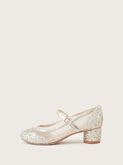 Monsoon Gold Annabelle Glitter Mesh Heels - Image 2 of 2
