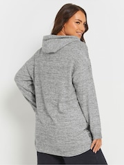 رمادي - Yours Curve Leopard Print Studded Hoodie - صورة 3 من 5