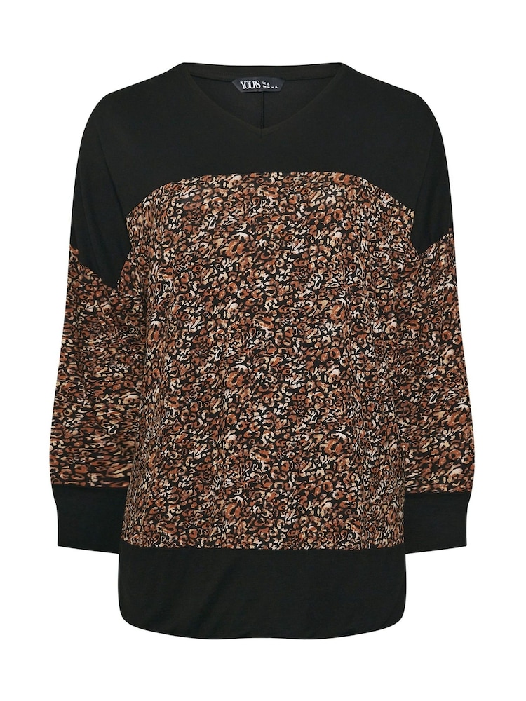 Yours Curve Black Ground Colourblock Top - Image 5 of 5 Yours Curve Black Ground Colourblock Top - Image 5 of 5