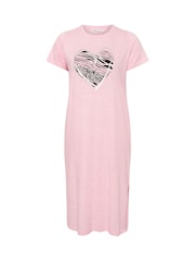 Yours Curve Pink Halo Zebra Print Midaxi Sleep T-Shirts 2 Pack - Image 8 of 8