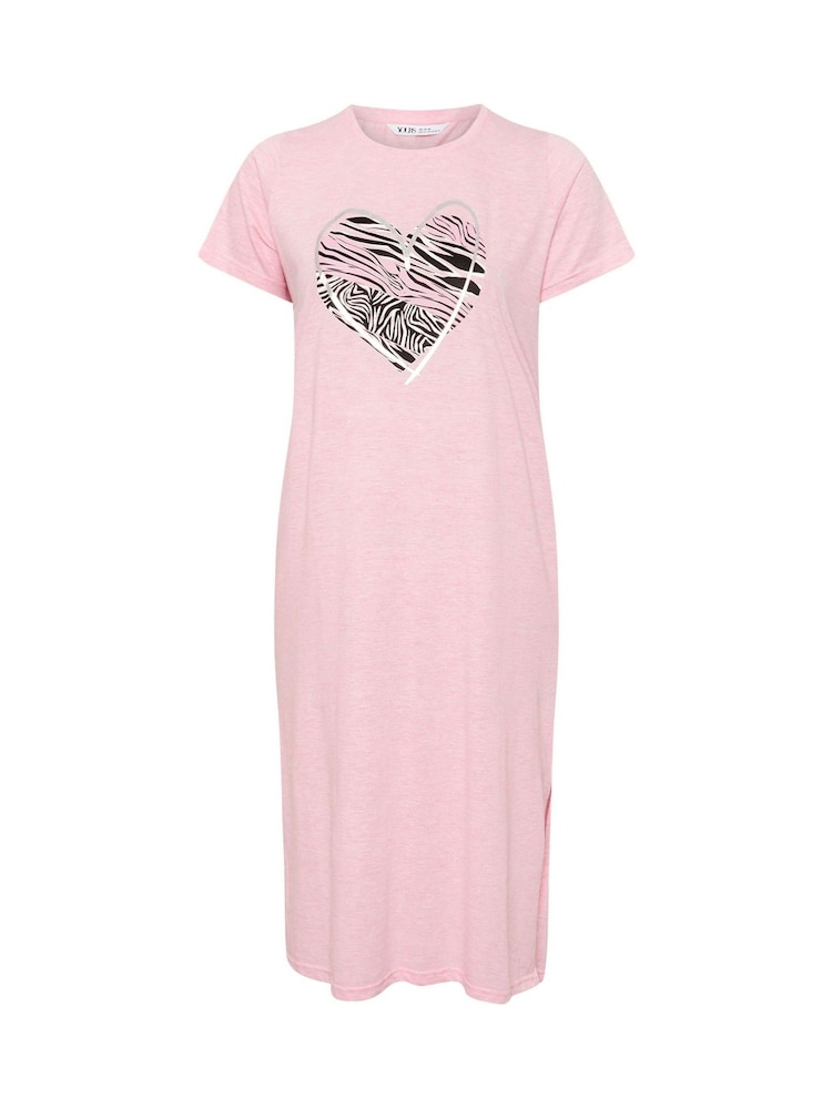 Yours Curve Pink Halo Zebra Print Midaxi Sleep T-Shirts 2 Pack - Image 8 of 8
