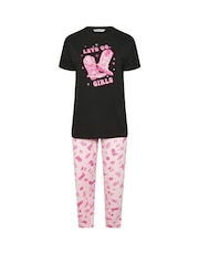 Yours Curve Black Cowboy Boots Wide Leg 100% Cotton Pyjamas Set - Image 5 of 5