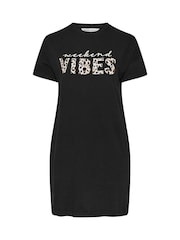 Yours Curve Bows Weekend Vibes 100% Cotton Sleep T-Shirts 2 Pack - Imagen 7 de 7