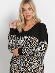 Yours Curve Black Colourblock Top - Image 4 of 6