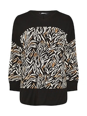 Yours Curve Black Colourblock Top - Image 6 of 6